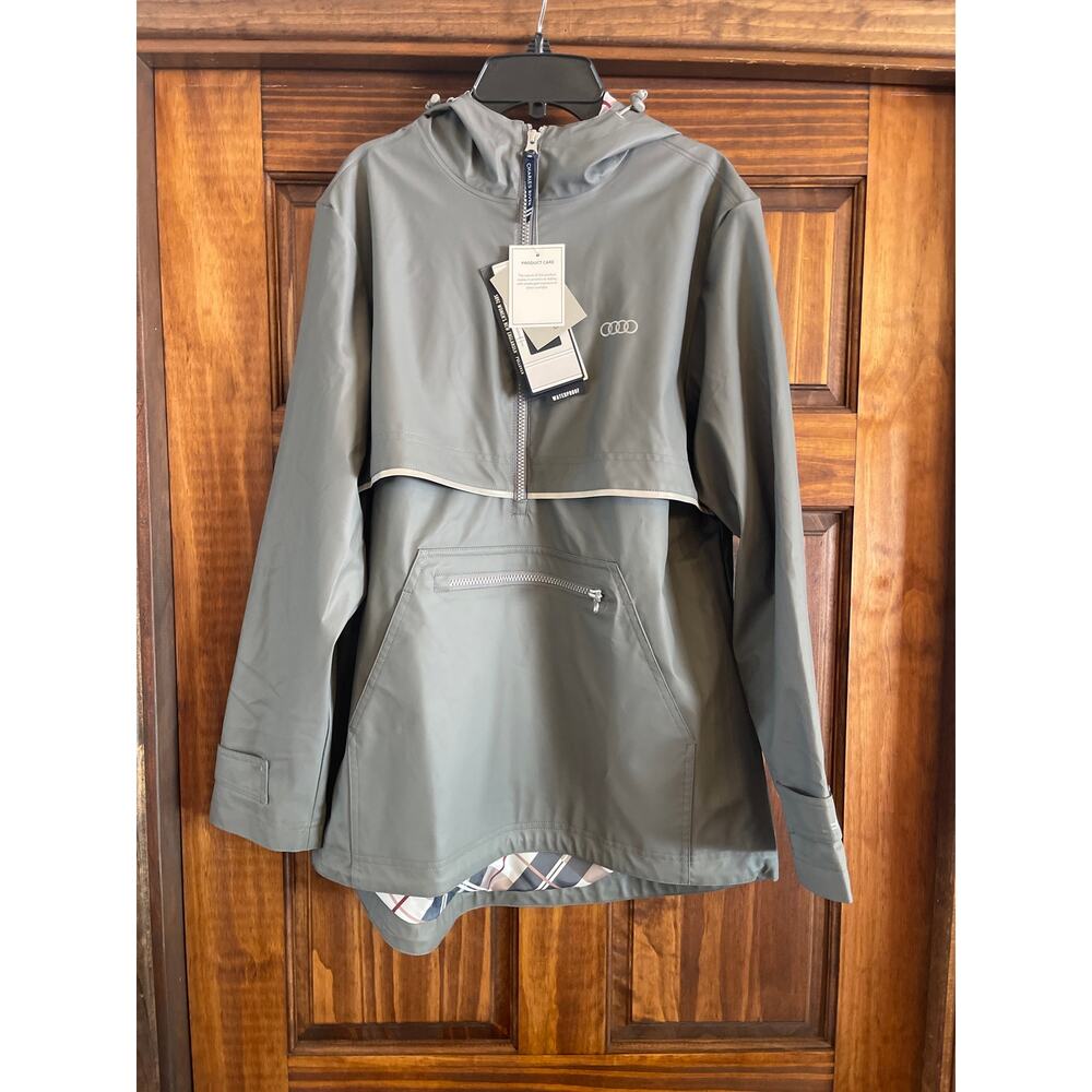 CHARLES RIVER APPAREL AUDI RAINCOAT 1/2 ZIP JACKET MEDIUM